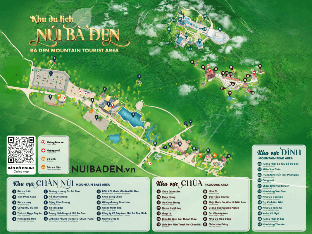 Bản Đồ Khu Du Lịch Núi Bà Đen