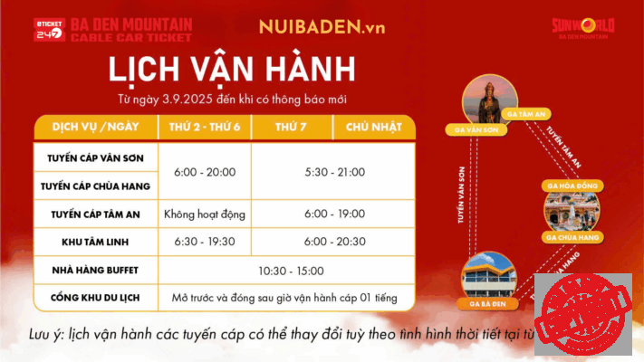 Giờ Hoạt Động Khu Du Lịch Núi Bà Đen