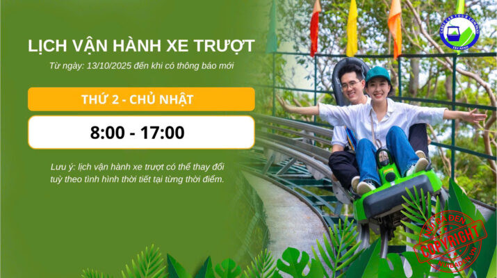Giờ hoạt động máng trượt núi bà đen, lịch vận hành xe trượt núi bà đen