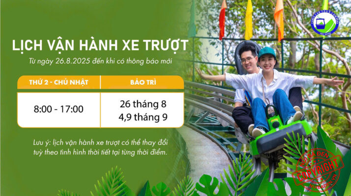 Lịch Vận Hành Máng Trượt Núi Bà Đen, Giờ hoạt động máng trượt Núi Bà Đen, Giờ Hoạt Động Xe Trượt Ống Núi Bà Đen
