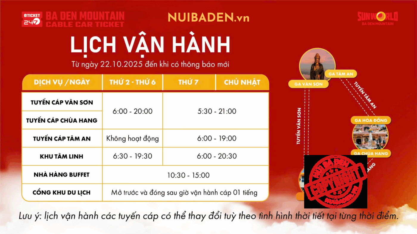 Giờ Hoạt Động Khu Du Lịch Núi Bà Đen