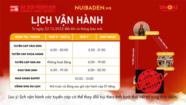 Giờ Hoạt Động Khu Du Lịch Núi Bà Đen