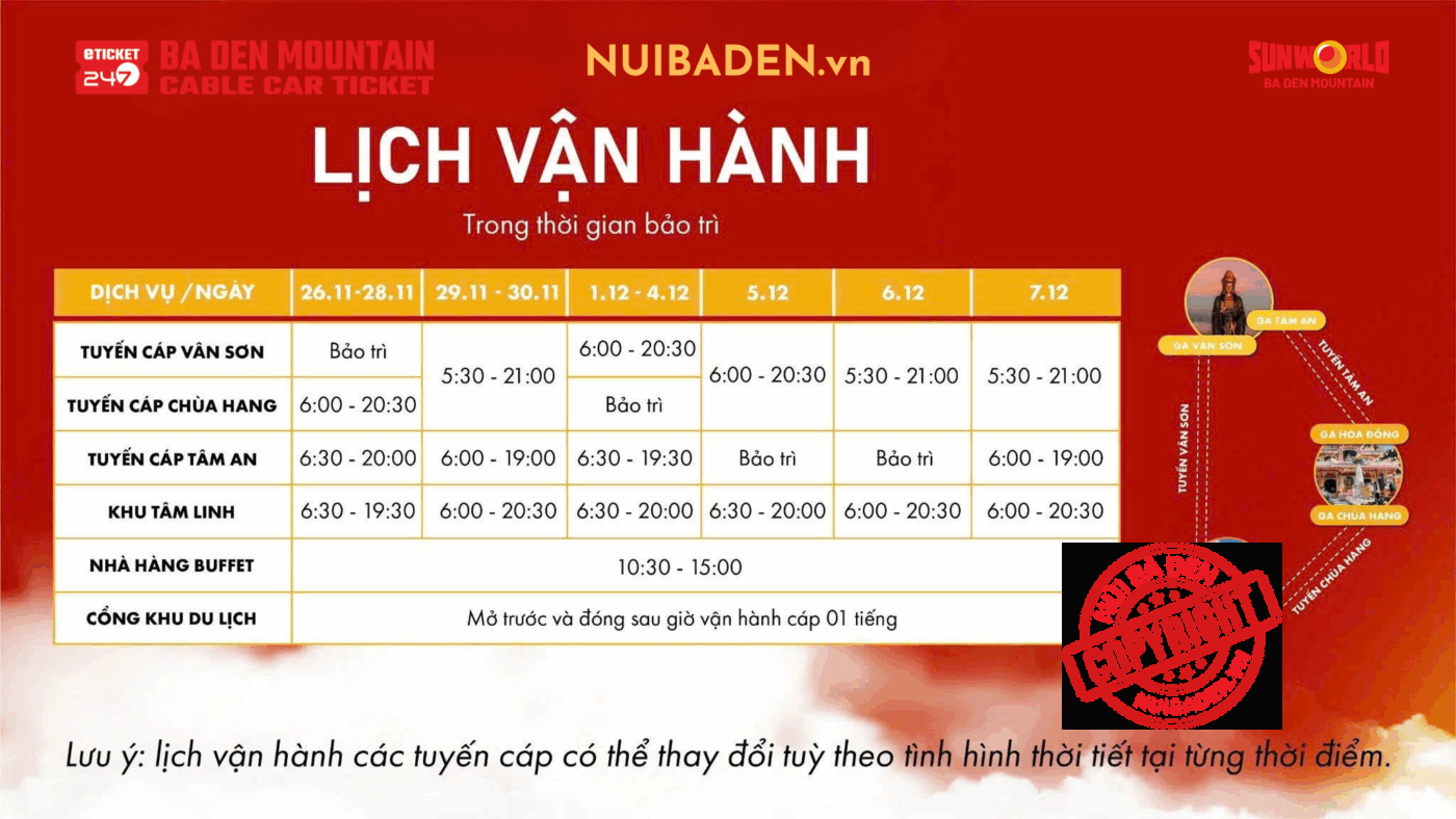 Giờ Hoạt Động Khu Du Lịch Núi Bà Đen