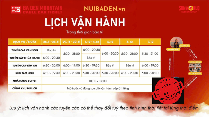 Giờ Hoạt Động Khu Du Lịch Núi Bà Đen