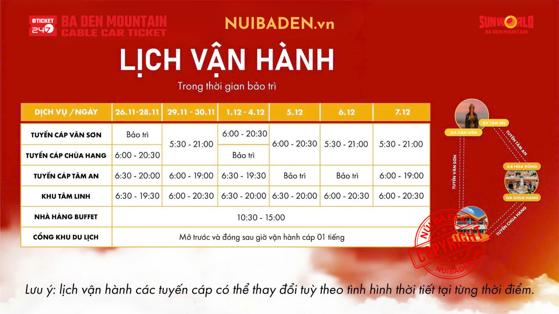 giờ hoạt động khu du lịch núi bà đen, giờ mở cửa khu du lịch núi bà đen, giờ đóng cửa khu du lịch núi bà đen